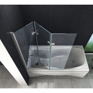 Glasdeals Badewannenaufsatz Duschtrennwand VALVE 130 x 140 cm 3514