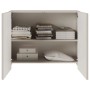 Offenes Selsey Sideboard Arkadia Kaschmir. Zwei Fächer mit gefalteter Kleidung, Kissen und Boxen für Stauraum.