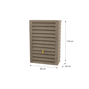 Garantia WOODY JR Wandtank 300 l in Lightwood Holzoptik mit 3D-Dekor und Messinghahn, 118x80x40 cm.