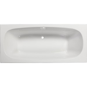 Weiße Sanoacryl Körperform-Badewanne Marbela, 180 cm, Rechteck-Badewanne, Aufsicht.