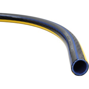 Meterware: LUX-TOOLS PRO Gartenschlauch, 32 mm, gelb/blau, flexibel und knickfest.