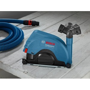 Bosch Professional GDE 230 FC-S Staubabsaugung für Winkelschleifer mit Absaugschlauch.