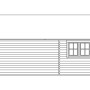 Skizze Skan Holz Gartenhaus Toronto 4, 420x660cm, Seitenansicht mit Fenster.