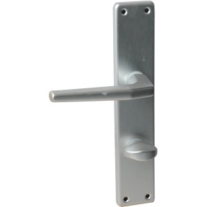 Alpertec Langschild-Garnitur Tanja für Bad/WC-Türen, Alu F1 silber eloxiert.