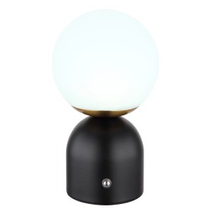 Globo Tischleuchte Julsy, schwarz matt, mit Touchdimmer und Akku. LED-Tischleuchte für stimmungsvolles Licht.