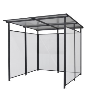 Floraworld Multifunktionsunterstand Bus, offene Vorderseite, 212x227x223 cm, ideal als Terrassenüberdachung.