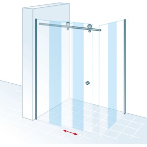 Schulte Master Class Eckdusche mit Gleittür und Seitenwand, 140x90 cm, Echtglas klar, chromoptik.