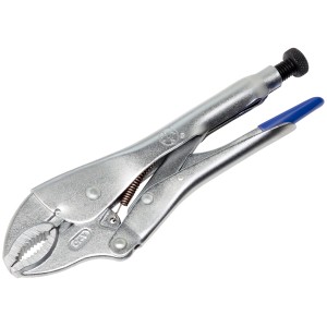 LUX Gripzange 250 mm Comfort aus Chrom-Vanadium-Stahl, verchromt, mit blauem Griff.