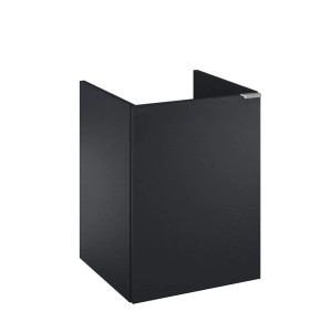 Roca Waschtischunterschrank Cheese 2.0, 40 cm, Schwarz Matt, mit einer Tür und Chromgriff.