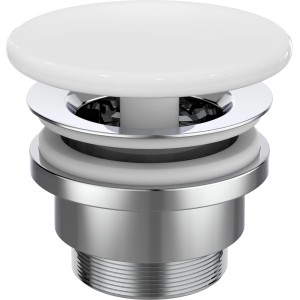 Ideal Standard Schaftventil, nicht verschließbar, weiß, für Waschtische ohne Überlauf, 1 1/4 Zoll Anschluss.