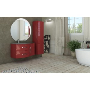 LED-Spiegel Best Mond Sichel im Badezimmer-Set mit Unterschrank und Hochschrank.