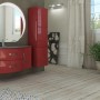 LED-Spiegel Best Mond Sichel im Badezimmer-Set mit Unterschrank und Hochschrank.
