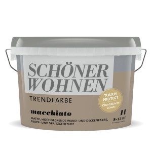 Schöner Wohnen Trendfarbe Macchiato, 1L, matte Wandfarbe im Eimer.