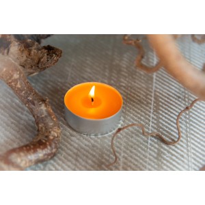 Brennendes Schlaraffenland Duft-Teelicht Maxi Orange, 4er-Pack.