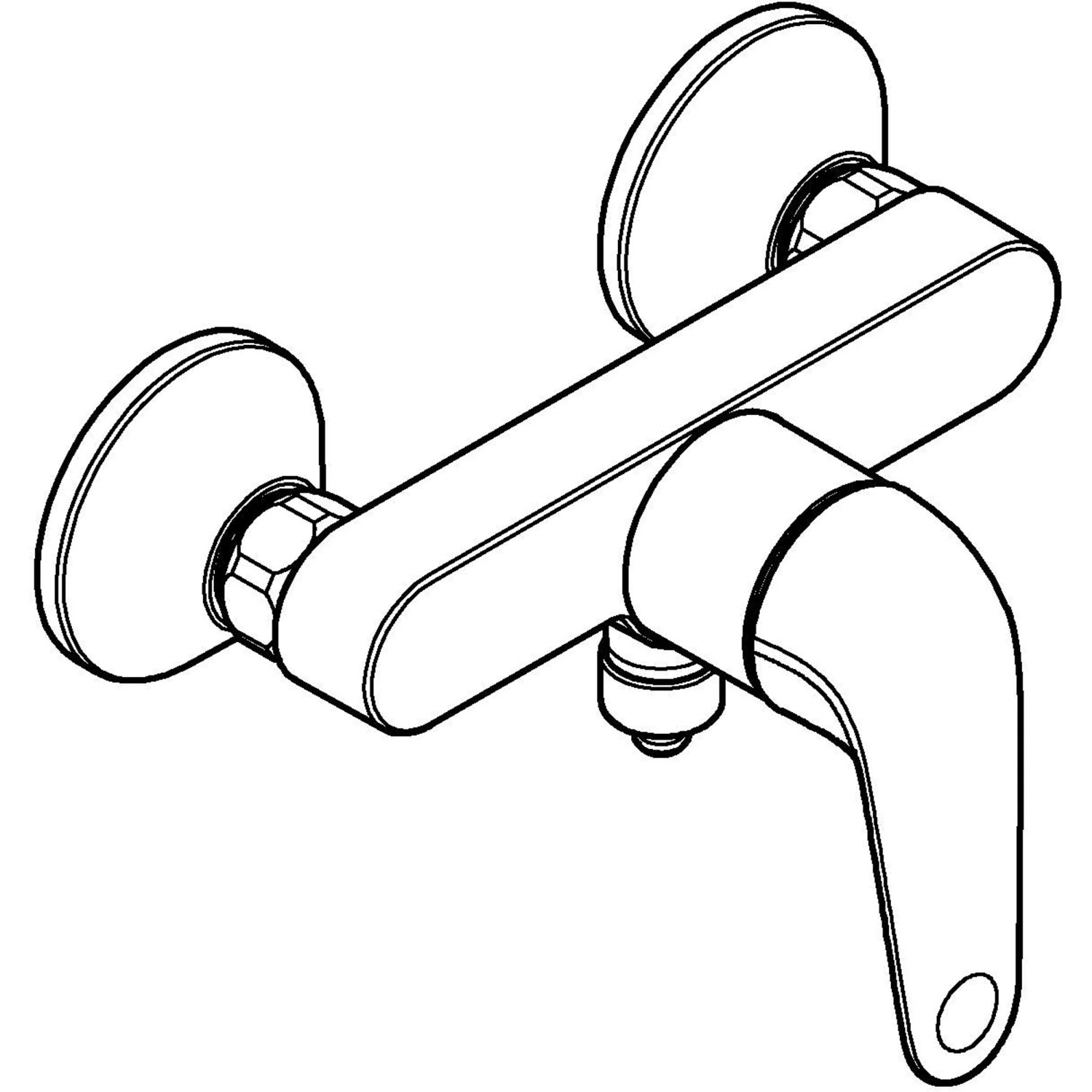 Grohe Swift Einhand-Brausebatterie für die Dusche, Chrom-Optik, schematische Darstellung.