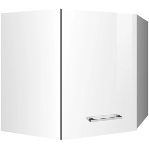 Held Möbel Küchen-Eck-Hängeschrank Mailand, 60 cm, Hochglanz Weiß/Weiß
