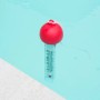 Schwimmendes Steinbach Poolthermometer mit rotem Kugelkopf im Wasser.