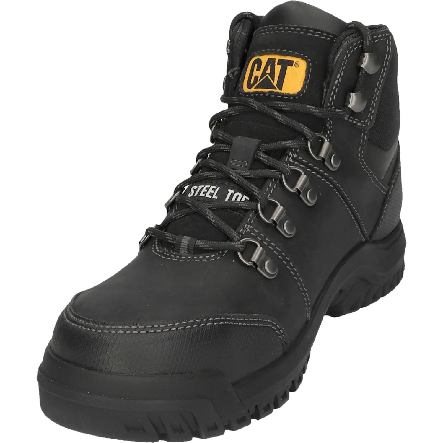 Schwarzer Cat Sicherheitsstiefel Framework S3, Größe 40, ideal für Arbeitsschutz.