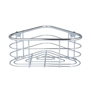 Wenko Eckablage Trestina aus glänzendem Edelstahl, Drahtdesign für Bad und Dusche.