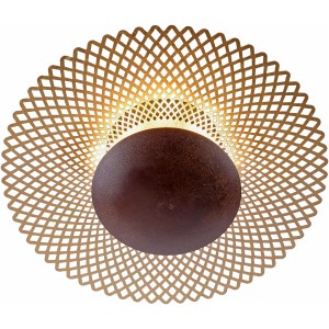 Runde Paul Neuhaus Deckenleuchte Nevis, Ø 45 cm, in Rost-Optik. Moderne Lampe für Wohnräume.