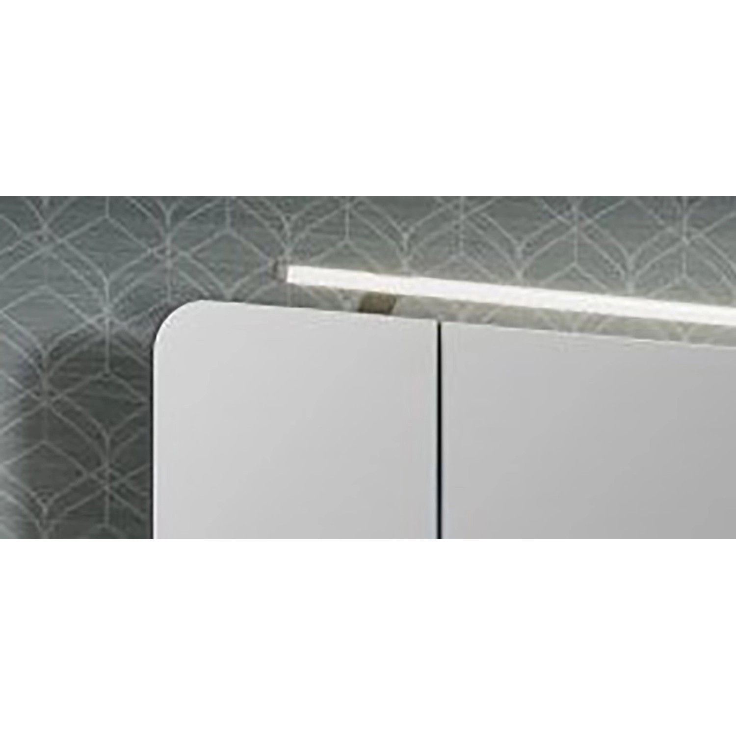 Fackelmann Spiegelschrank, 90 cm, weiß, mit Softclose und Aufsatzleuchte.