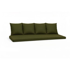 Grünes Setgarden Bankkissen-Set für 3-Sitzer Gartenbank mit Sitz- und Rückenkissen.