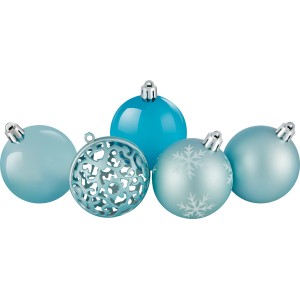Weihnachtskugel-Set Ornament 25-teilig Ø 6 cm Eisblau