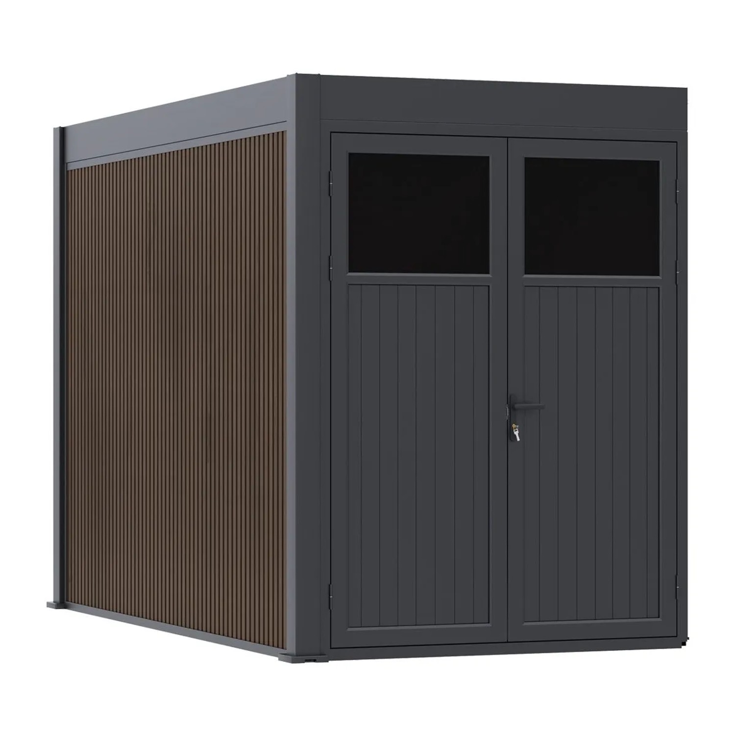 Weide Weide Aluminium & Wpc Anbau-Gartenhaus 3.6 X 2.0 Meter Anthrazit/Teak kaufen bei OBI