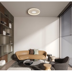 Globo Deckenleuchte Shirley Metall Sandfarben matt Ø41 cm x 6,5 cm