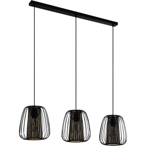 Eglo Pendelleuchte Curasao 3-flammig Schwarz-Gold