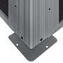 Detailaufnahme: Eckelement des schwarzen Sojag Olan Pavillons/Wintergartens mit Aluminiumkonstruktion.