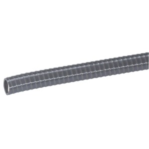 Grauer Gardena Saugschlauch, 25 mm Durchmesser, als Meterware für Gartenschläuche.