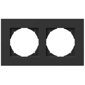 Tem Logiq Flat Abdeckrahmen, 2-fach, polarweiß, für Schalter und Steckdosen.