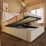 okwish Polsterbett 90x200cm mit Becherhalter Kinderzimmer Beige ohne Matratze_6