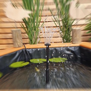 Promadino Sechseck-Hochteich mit Solarpumpe im Garten, Wasserfontäne.