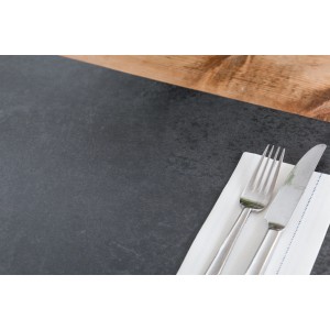 d-c-fix Tischset Rio Schiefer, 44x29cm, mit Besteck auf Serviette. Dekorativer Tischschutz.