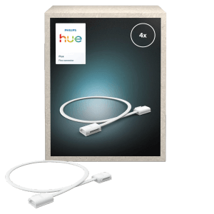 Philips Hue Verbinder Flux, 4 Stück, flexibel für LED-Streifen. Weißes Zubehör für individuelle Lichtgestaltung.