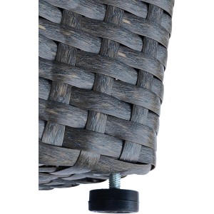 Detailaufnahme Pflanzsäule Deep Water aus Polyrattan mit Stellfuß.