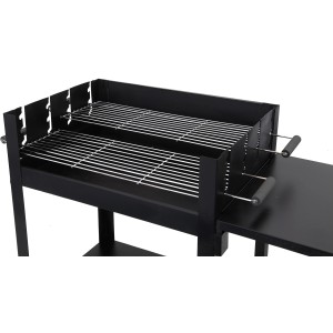 Schwarzer Tepro Holzkohlegrill Chill & Grill Lambada mit Ablagefläche und Grillrosten.