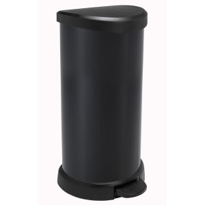 Schwarzer Curver Treteimer Metallics, 40 l, Mülleimer mit Fußpedal.