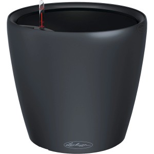 Lechuza Classico Color LS 28 Pflanzgefäß, schiefergrau, Ø 28 cm, mit Bewässerungssystem.