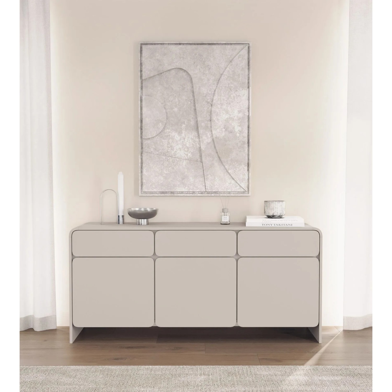 Selsey Sideboard Lummo Dreitürig mit Drei Schubladen 156 cm Kaschmir_2
