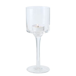Transparentes Boltze Home Windlicht Arosa, kleiner Kerzenhalter aus Glas mit Teelicht.