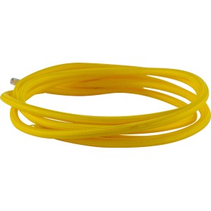 Gelbes 3-adriges Textilkabel als Meterware für Lampen.