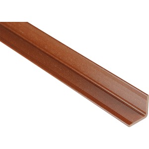 Braune Kovalex WPC Wandabschlussleiste, 4x4x250 cm, für Terrassendielen.