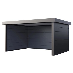 Anthrazitfarbener Pavillon Singolo 4836, 478x358 cm, aus robustem Stahl.