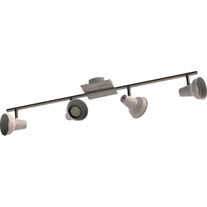 Eglo LED-Spot Filipina 1 mit 4 Leuchten, Stahl/Holz weiß, Nickel matt. Deckenleuchte mit GU10 LED-Leuchtmitteln.