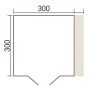 Grundriss Weka Gartenhaus Killarney, 350x300 cm, mit Maßangaben. Ideal zur Planung Ihres Holz-Gartenhauses.