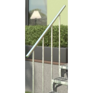 Dolle Außentreppe Gardentop Steiggeländer Set 3 für 6 Stufen, Aluminium Handlauf, Stahl Geländerstäbe.