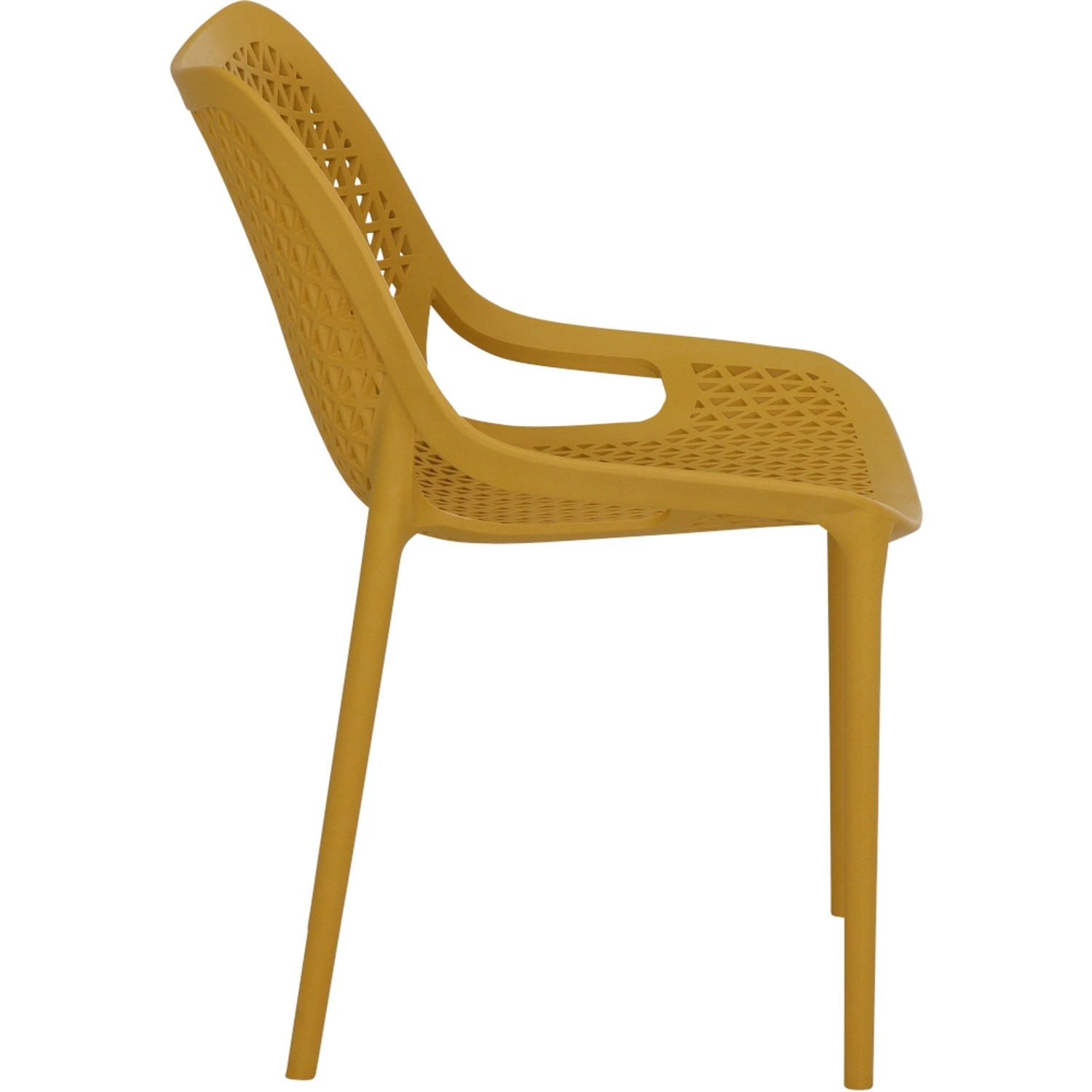 Siena Garden Stapelsessel District in Senfgelb, Gartenstuhl mit Armlehnen.